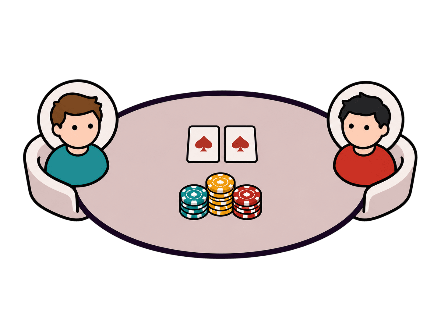Two players in a heads-up challenge