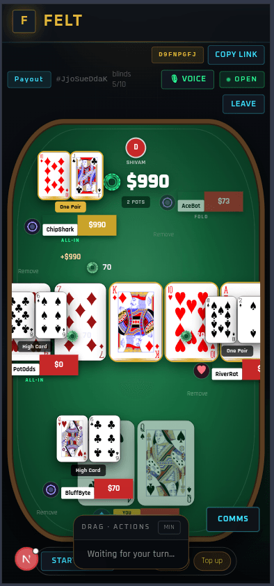 High-stakes tournament atmosphere